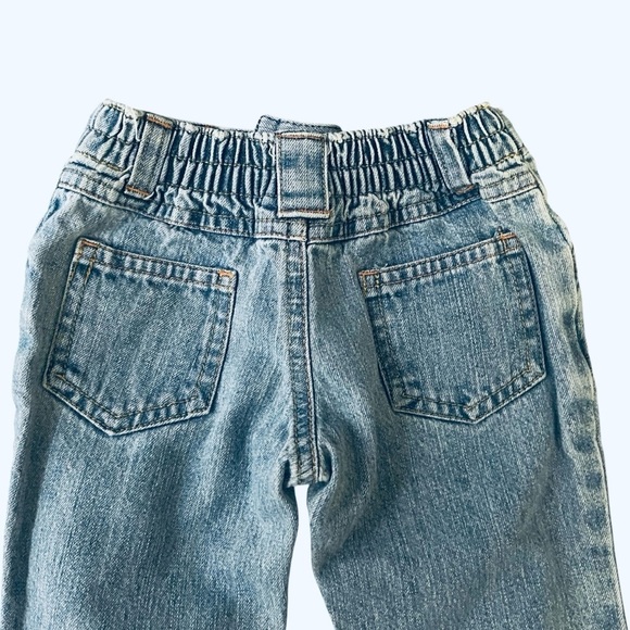 Cherokee denim blue jeans zipper pockets snap cotton elastic waist Boy 9 Months - Picture 8 of 12